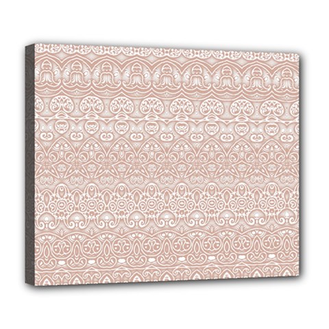 Boho Tan Lace Deluxe Canvas 24  X 20  (stretched) by SpinnyChairDesigns