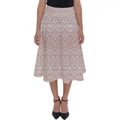 Boho Tan Lace Perfect Length Midi Skirt by SpinnyChairDesigns