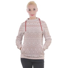 Boho Tan Lace Women s Hooded Pullover by SpinnyChairDesigns