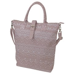 Boho Tan Lace Buckle Top Tote Bag