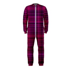 Fuchsia Madras Plaid Onepiece Jumpsuit (kids) by SpinnyChairDesigns