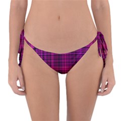 Fuchsia Madras Plaid Reversible Bikini Bottom by SpinnyChairDesigns