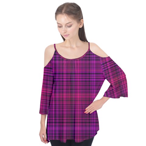 Fuchsia Madras Plaid Flutter Tees by SpinnyChairDesigns