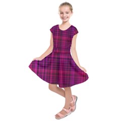 Fuchsia Madras Plaid Kids  Short Sleeve Dress by SpinnyChairDesigns