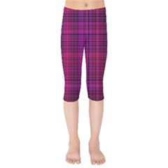 Fuchsia Madras Plaid Kids  Capri Leggings  by SpinnyChairDesigns