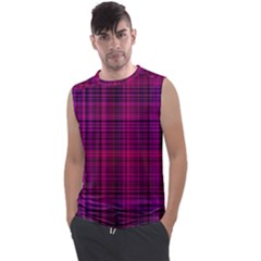 Fuchsia Madras Plaid Men s Regular Tank Top by SpinnyChairDesigns