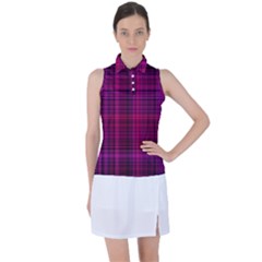 Fuchsia Madras Plaid Women s Sleeveless Polo Tee by SpinnyChairDesigns