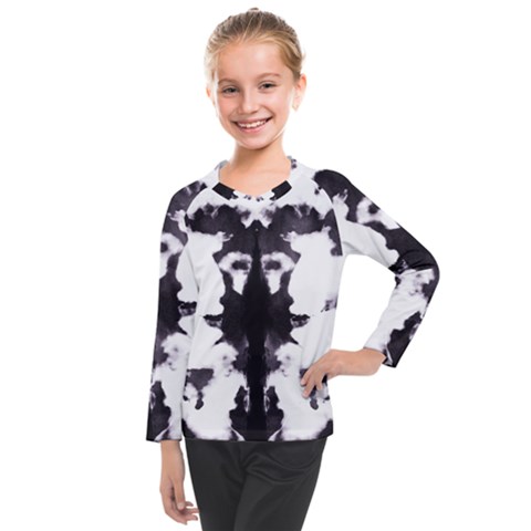 Rorschach Inkblot Pattern Kids  Long Mesh Tee by SpinnyChairDesigns