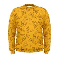 Mustard Yellow Monarch Butterflies Men s Sweatshirt by SpinnyChairDesigns
