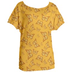Mustard Yellow Monarch Butterflies Women s Oversized Tee by SpinnyChairDesigns