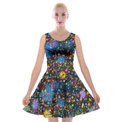 Abstract Paint Splatters Velvet Skater Dress by SpinnyChairDesigns