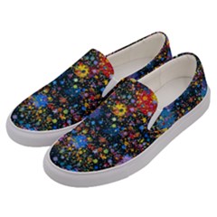 Abstract Paint Splatters Men s Canvas Slip Ons by SpinnyChairDesigns