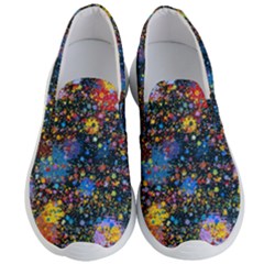 Abstract Paint Splatters Men s Lightweight Slip Ons by SpinnyChairDesigns