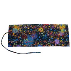Abstract Paint Splatters Roll Up Canvas Pencil Holder (s) by SpinnyChairDesigns