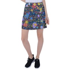 Abstract Paint Splatters Tennis Skirt by SpinnyChairDesigns