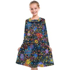 Abstract Paint Splatters Kids  Midi Sailor Dress by SpinnyChairDesigns