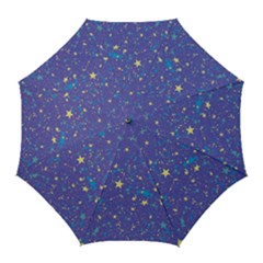 Starry Night Purple Golf Umbrellas by SpinnyChairDesigns