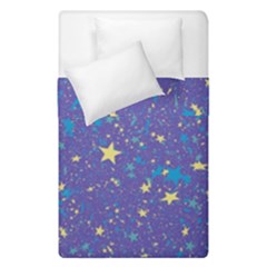 Starry Night Purple Duvet Cover Double Side (single Size) by SpinnyChairDesigns