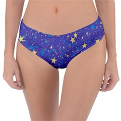 Starry Night Purple Reversible Classic Bikini Bottoms by SpinnyChairDesigns