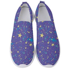 Starry Night Purple Men s Slip On Sneakers by SpinnyChairDesigns
