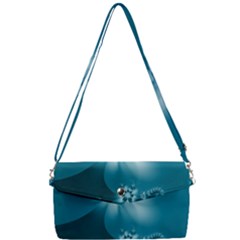 Teal Floral Print Removable Strap Clutch Bag by SpinnyChairDesigns