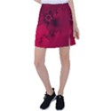 Scarlet Red Floral Print Tennis Skirt View1