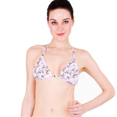 Purple Wildflower Print Bikini Top by SpinnyChairDesigns