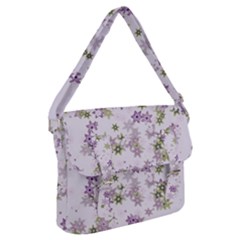 Purple Wildflower Print Buckle Messenger Bag by SpinnyChairDesigns