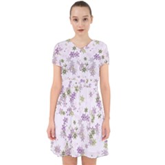 Purple Wildflower Print Adorable In Chiffon Dress by SpinnyChairDesigns