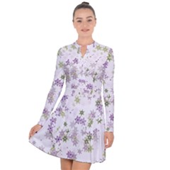 Purple Wildflower Print Long Sleeve Panel Dress by SpinnyChairDesigns