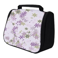 Purple Wildflower Print Full Print Travel Pouch (small) by SpinnyChairDesigns