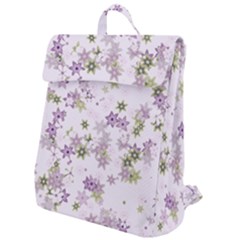 Purple Wildflower Print Flap Top Backpack by SpinnyChairDesigns