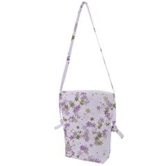 Purple Wildflower Print Folding Shoulder Bag by SpinnyChairDesigns