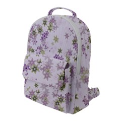 Purple Wildflower Print Flap Pocket Backpack (large) by SpinnyChairDesigns