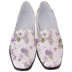 Purple Wildflower Print Women s Classic Loafer Heels by SpinnyChairDesigns