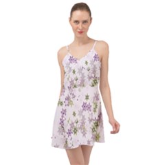 Purple Wildflower Print Summer Time Chiffon Dress by SpinnyChairDesigns