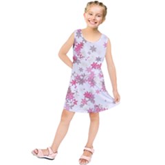 Pink Wildflower Print Kids  Tunic Dress