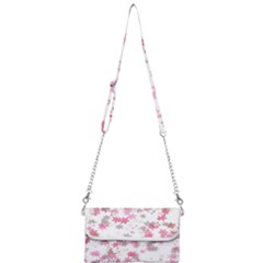 Pink Wildflower Print Mini Crossbody Handbag by SpinnyChairDesigns