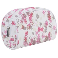 Pink Wildflower Print Makeup Case (medium) by SpinnyChairDesigns