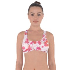 Vermilion and Coral Floral Print Got No Strings Sports Bra