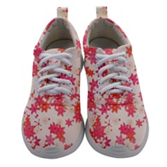 Vermilion and Coral Floral Print Athletic Shoes