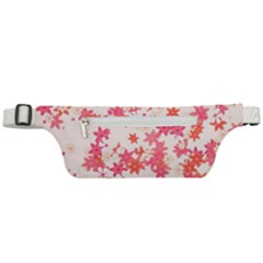 Vermilion And Coral Floral Print Active Waist Bag by SpinnyChairDesigns