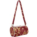 Gold and Tuscan Red Floral Print Mini Cylinder Bag View2