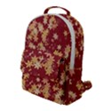 Gold and Tuscan Red Floral Print Flap Pocket Backpack (Large) View1