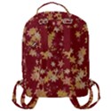 Gold and Tuscan Red Floral Print Flap Pocket Backpack (Large) View3