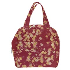 Gold And Tuscan Red Floral Print Boxy Hand Bag by SpinnyChairDesigns
