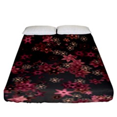 Pink Wine Floral Print Fitted Sheet (king Size) by SpinnyChairDesigns