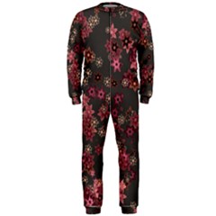 Pink Wine Floral Print Onepiece Jumpsuit (men)  by SpinnyChairDesigns