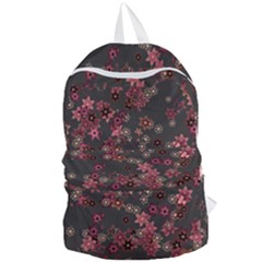 Pink Wine Floral Print Foldable Lightweight Backpack by SpinnyChairDesigns