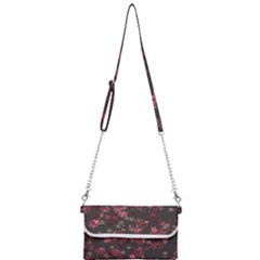 Pink Wine Floral Print Mini Crossbody Handbag by SpinnyChairDesigns